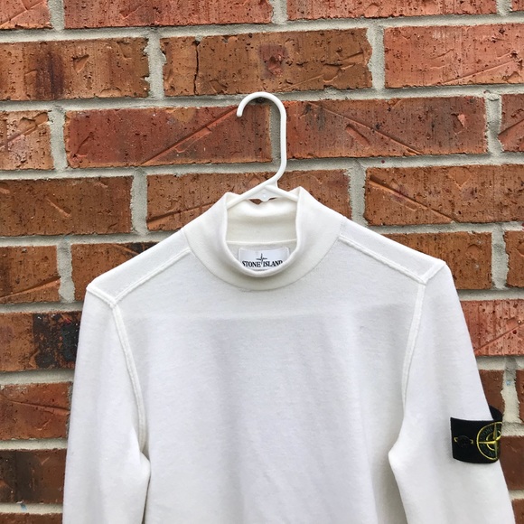 white stone island turtleneck